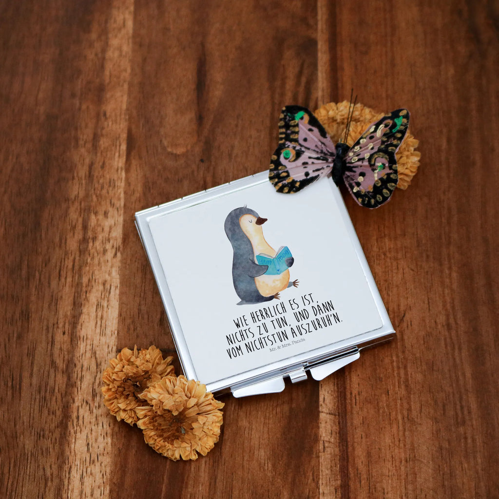 Kwadratowe lusterko do torebki pingwin książka Pinguin