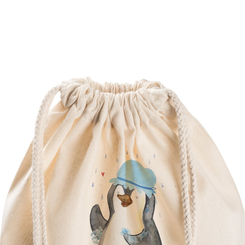 Drawstring bag Penguin have a shower hipster, jute bag, gym bag, bag, carrier bag, sports bag, Penguin, North Pole, Winter, Penguins, life motto, new start, shower, motivation, being happy, penguins, new beginning
