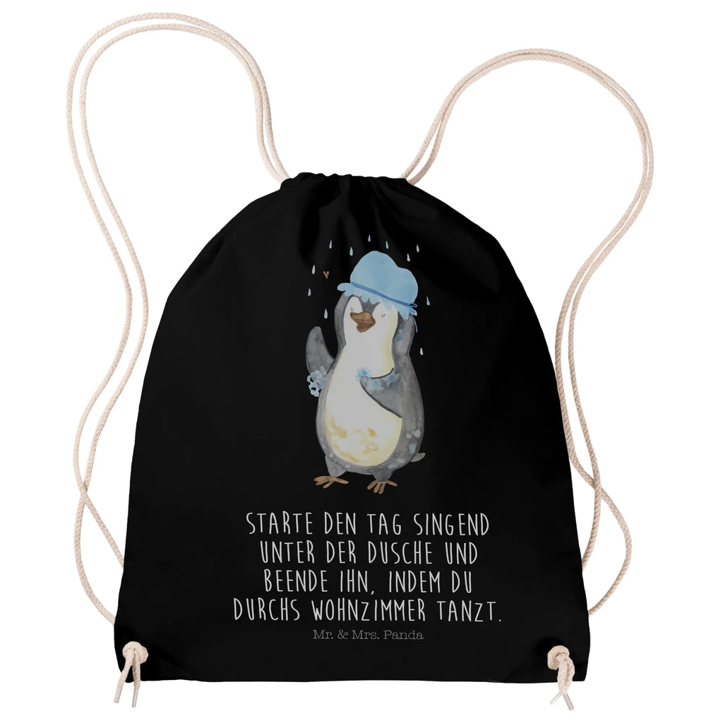 Drawstring bag Penguin have a shower hipster, jute bag, gym bag, bag, carrier bag, sports bag, Penguin, North Pole, Winter, Penguins, life motto, new start, shower, motivation, being happy, penguins, new beginning