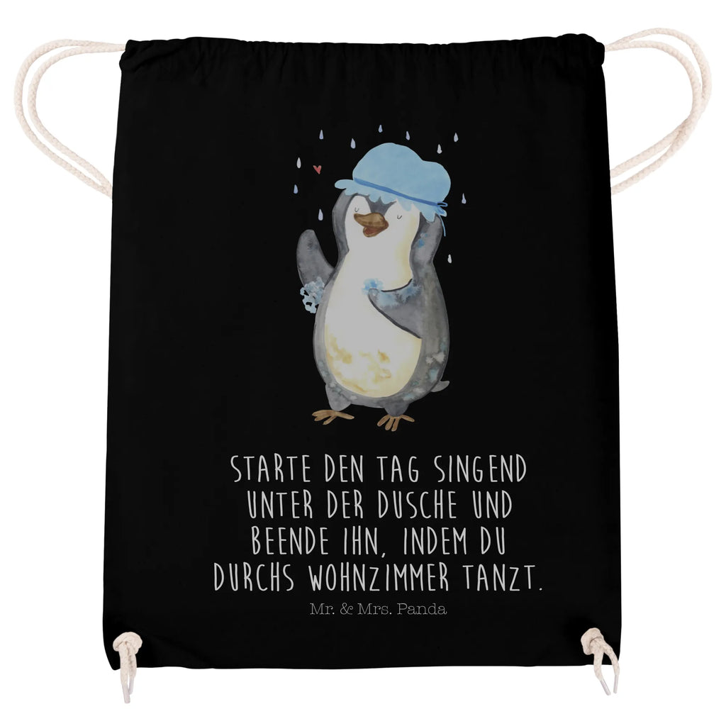 Drawstring bag Penguin have a shower hipster, jute bag, gym bag, bag, carrier bag, sports bag, Penguin, North Pole, Winter, Penguins, life motto, new start, shower, motivation, being happy, penguins, new beginning