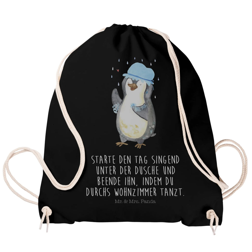Drawstring bag Penguin have a shower hipster, jute bag, gym bag, bag, carrier bag, sports bag, Penguin, North Pole, Winter, Penguins, life motto, new start, shower, motivation, being happy, penguins, new beginning
