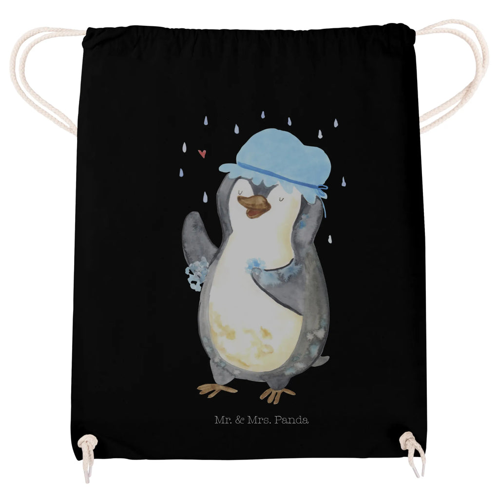 Drawstring bag Penguin have a shower hipster, jute bag, gym bag, bag, carrier bag, sports bag, Penguin, North Pole, Winter, Penguins, life motto, new start, shower, motivation, being happy, penguins, new beginning