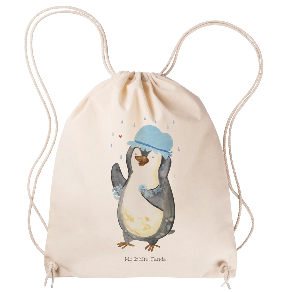 Drawstring bag Penguin have a shower hipster, jute bag, gym bag, bag, carrier bag, sports bag, Penguin, North Pole, Winter, Penguins, life motto, new start, shower, motivation, being happy, penguins, new beginning