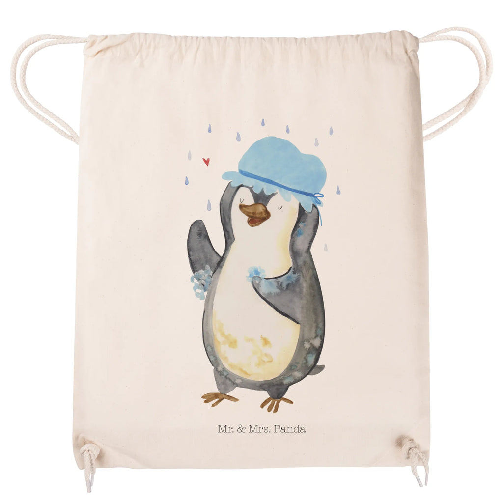 Drawstring bag Penguin have a shower hipster, jute bag, gym bag, bag, carrier bag, sports bag, Penguin, North Pole, Winter, Penguins, life motto, new start, shower, motivation, being happy, penguins, new beginning