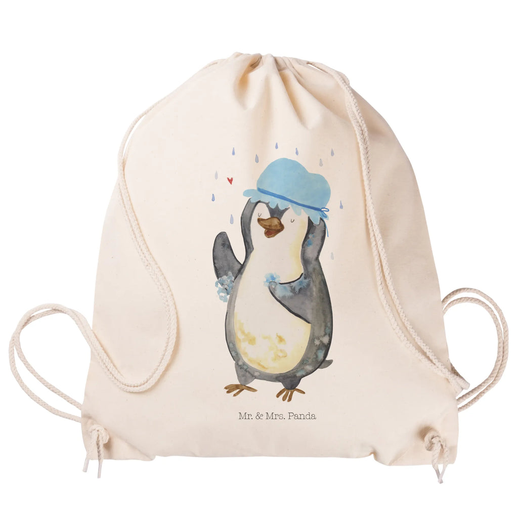 Drawstring bag Penguin have a shower hipster, jute bag, gym bag, bag, carrier bag, sports bag, Penguin, North Pole, Winter, Penguins, life motto, new start, shower, motivation, being happy, penguins, new beginning