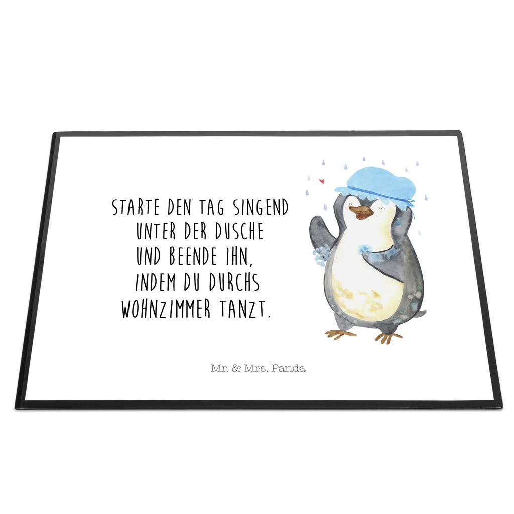 Schreibtischunterlage Pinguin duscht Schreibtischauflage, Schreibtischunterlage Groß, Schreibwaren, Büroartikel, Schreibunterlage, Bürobedarf, Schreibtisch Unterlagen, Pinguin, Pinguine, Lebensmotto, Dusche, glücklich sein, Neustart, Motivation, duschen, Neuanfang