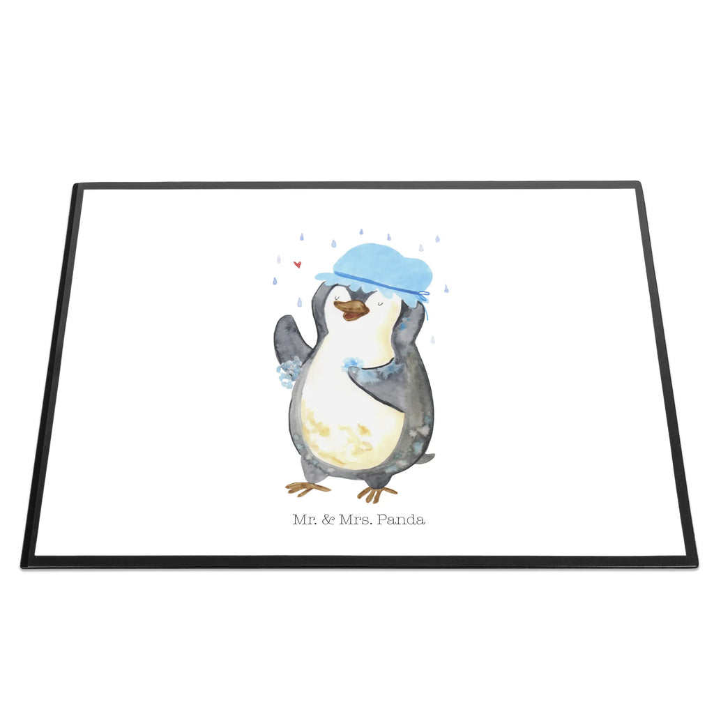 Schreibtischunterlage Pinguin duscht Schreibtischauflage, Schreibtischunterlage Groß, Schreibwaren, Büroartikel, Schreibunterlage, Bürobedarf, Schreibtisch Unterlagen, Pinguin, Pinguine, Lebensmotto, Dusche, glücklich sein, Neustart, Motivation, duschen, Neuanfang