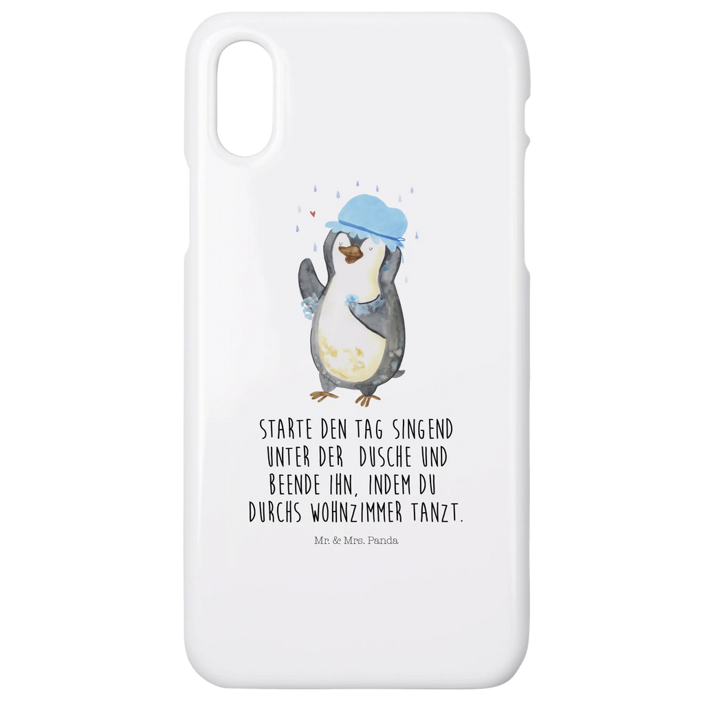 Handyhülle Pinguin Duschen Iphone 10, Cover, Handy, Handyhülle, Hülle, Handycover, Handy Case, Iphone X, Pinguin, Neuanfang, Dusche, Neustart, Motivation, glücklich sein, Duschen, Lebensmotto, Pinguine