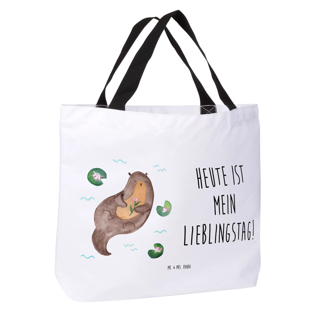 Shopper Otter Seerose Schultertasche, Beutel, Einkaufsbeutel, Schulbeutel, Strandtasche, Freizeittasche, Stofftasche, Tragebeutel, Shopper, XXL Tasche, Einkaufstasche, XL, Tüte, Schultasche, Ausflug, Alltagstasche, Otter, Fischotter, Seeotter, Otter Seeotter See Otter