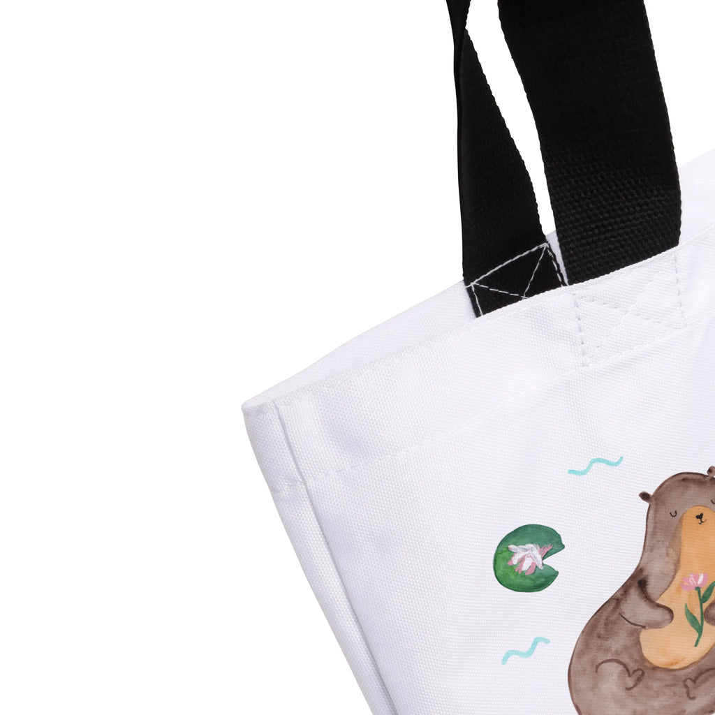 Shopper Otter Seerose Schultertasche, Beutel, Einkaufsbeutel, Schulbeutel, Strandtasche, Freizeittasche, Stofftasche, Tragebeutel, Shopper, XXL Tasche, Einkaufstasche, XL, Tüte, Schultasche, Ausflug, Alltagstasche, Otter, Fischotter, Seeotter, Otter Seeotter See Otter