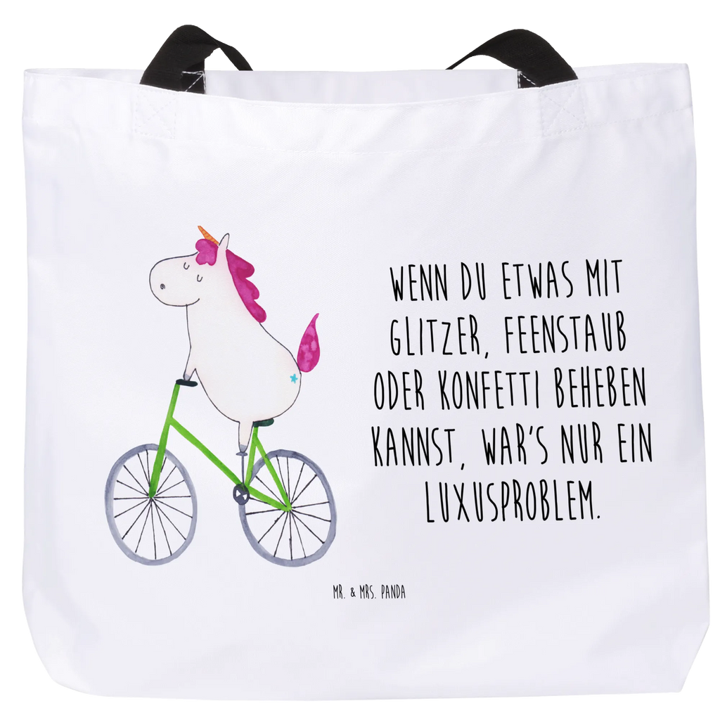 Shopper Einhorn Radfahrer Shopper, Schulbeutel, Alltagstasche, Einkaufstasche, Einkaufsbeutel, Tragebeutel, Beutel, Freizeittasche, Tasche, Strandtasche, Schultasche, Einhorn, Einhörner, Einhorn Deko, Unicorn, Luxusproblem, Radfahrer, Liebeskummer, Bike, Rad, Konfetti, Kummer, Radfahren, Feenstaub