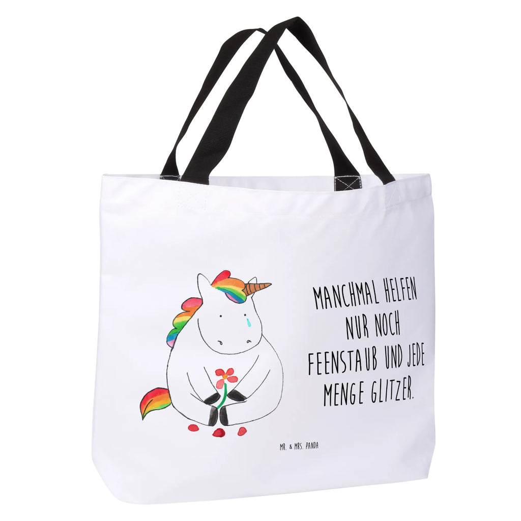 Shopper unicorn Sad Alltagstasche, Beutel, Einkaufsbeutel, Tasche, Schulbeutel, Strandtasche, Tragebeutel, Shopper, Schultasche, Freizeittasche, Einkaufstasche, Einhorn, Einhörner, Einhorn Deko, Unicorn, Blume, Liebe, Glitzer, Grußkarte, Trösten. Freundschaft, Freunde, Trauer