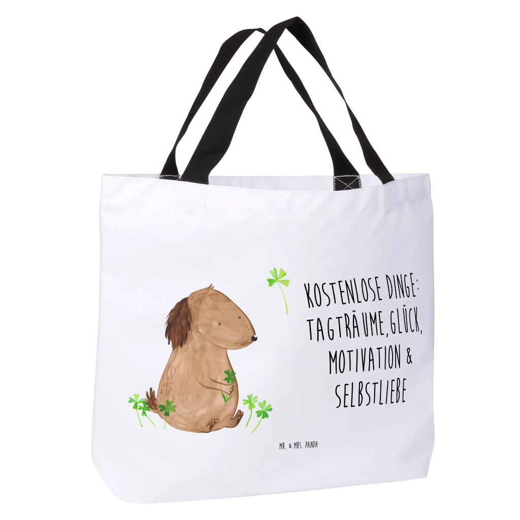 Shopper Hund Kleeblatt Stofftasche, Einkaufstasche, Beutel, Ausflug, Tragebeutel, Tüte, Schultasche, Schultertasche, XL, Freizeittasche, Strandtasche, Shopper, XXL Tasche, Schulbeutel, Einkaufsbeutel, Alltagstasche, Sprüche, Hund, Hundebesitzer, Hunderasse, Haustier, Hundemotiv, Tierliebhaber, Geschenk, Glück, Glücksbringer, Kleeblatt, Motivation, Achtsamkeit, Tagträume, Selbstliebe, Neuanfang