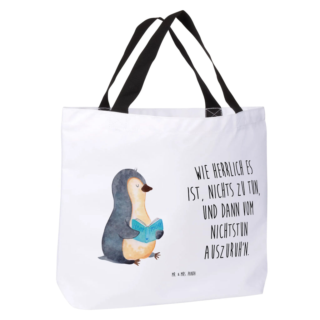 Shopper Pinguin Buch Strandtasche, Schulbeutel, Schultertasche, Stofftasche, Alltagstasche, XXL Tasche, Freizeittasche, Ausflug, Tüte, Schultasche, Beutel, Shopper, Tragebeutel, Einkaufsbeutel, XL, Einkaufstasche, Pinguin, Faulenzen, Ferien, Urlaub, Pinguine, Lesen, Buch, Bücherwurm, Nichtstun, Freizeit