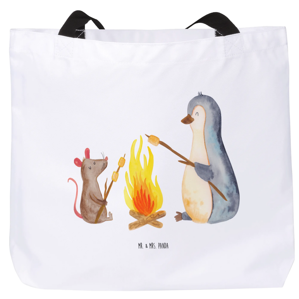 Shopper Pinguin Lagerfeuer Tragebeutel, Schulbeutel, Shopper, Einkaufstasche, Einkaufsbeutel, Schultasche, Tasche, Beutel, Strandtasche, Freizeittasche, Alltagstasche, Pinguin, Marshmallows, Liebe, Lagerfeuer, Motivation, Lebensmotivation, Lebensspruch, Büroalltag, Maus, Job, Pinguine, Büro, Leben, grillen, Arbeit, Neustart, Feuer