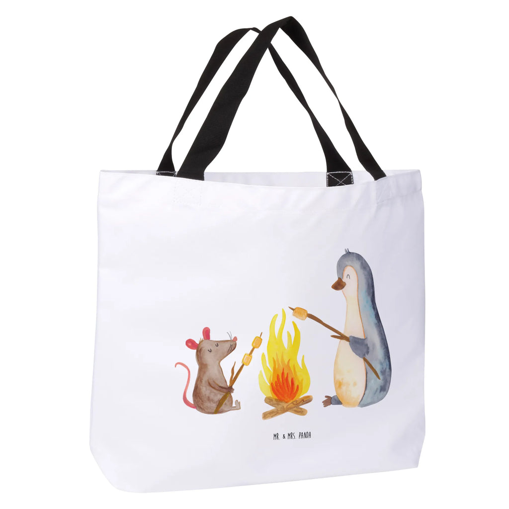 Shopper Pinguin Lagerfeuer Tragebeutel, Schulbeutel, Shopper, Einkaufstasche, Einkaufsbeutel, Schultasche, Tasche, Beutel, Strandtasche, Freizeittasche, Alltagstasche, Pinguin, Marshmallows, Liebe, Lagerfeuer, Motivation, Lebensmotivation, Lebensspruch, Büroalltag, Maus, Job, Pinguine, Büro, Leben, grillen, Arbeit, Neustart, Feuer