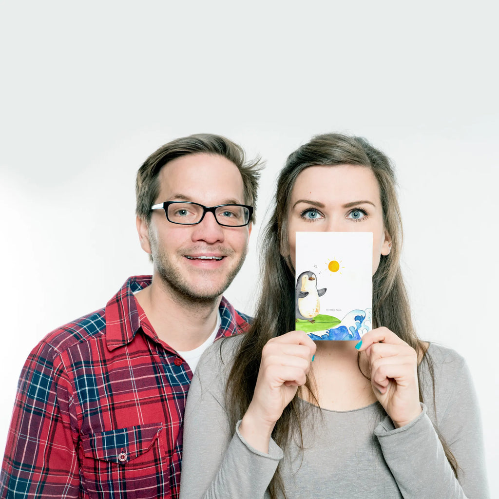 Postcard Penguin surfer North Pole, Penguins, surfing, surfers, holidays, penguins, wave riding, waves