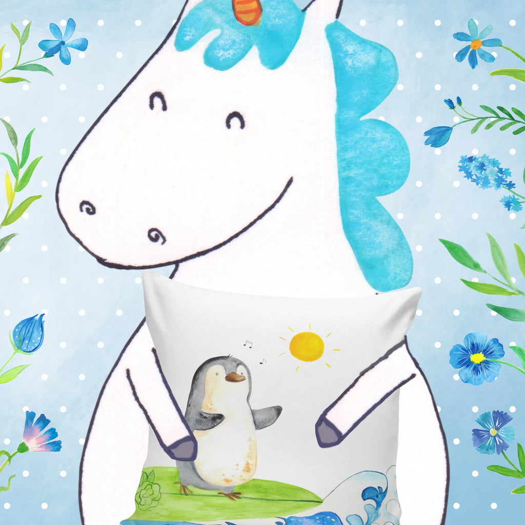 Cushion Penguin surfer bedroom, couch, pillows, sofa, cushion, settee, soft, 40x40, 40 x 40, bed, Pillow, pad, fluffy, pillow case, Penguin, North Pole, Winter, Penguins, Hawaii, waves, penguins, surfing, Portugal, wave riding, holidays, surfers