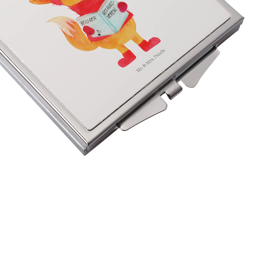 Handbag mirror Fox Singer silver, make-up mirror, handbag, make up, square, mirror, Winter, Christmas, Christmas time, snow