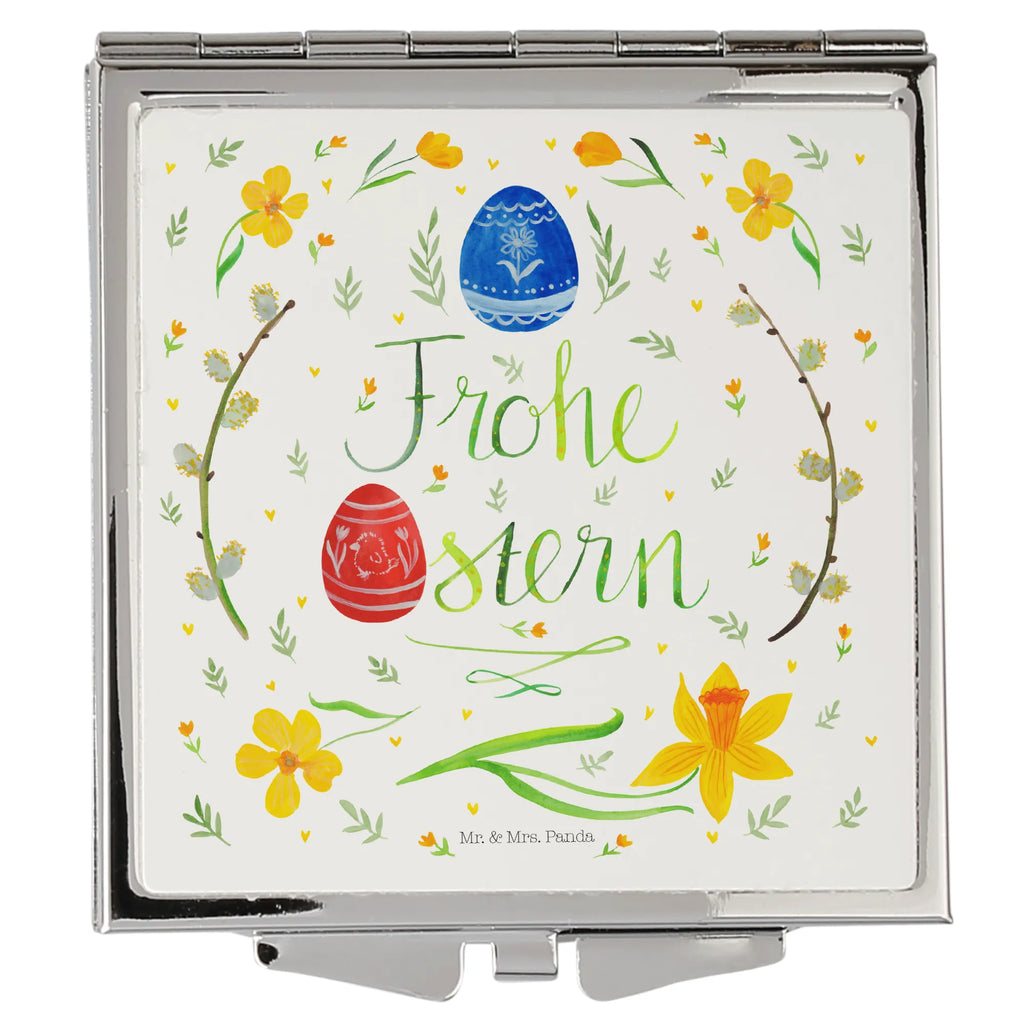 Handbag mirror Easter happy Easter handbag, silver, make-up mirror, mirror, make up, square, Easter, Easter bunny, Happy Easter, Easter Greetings, Easter Egg, Pussy Willow. lettering, Painted Easter Eggs, Easter Flower