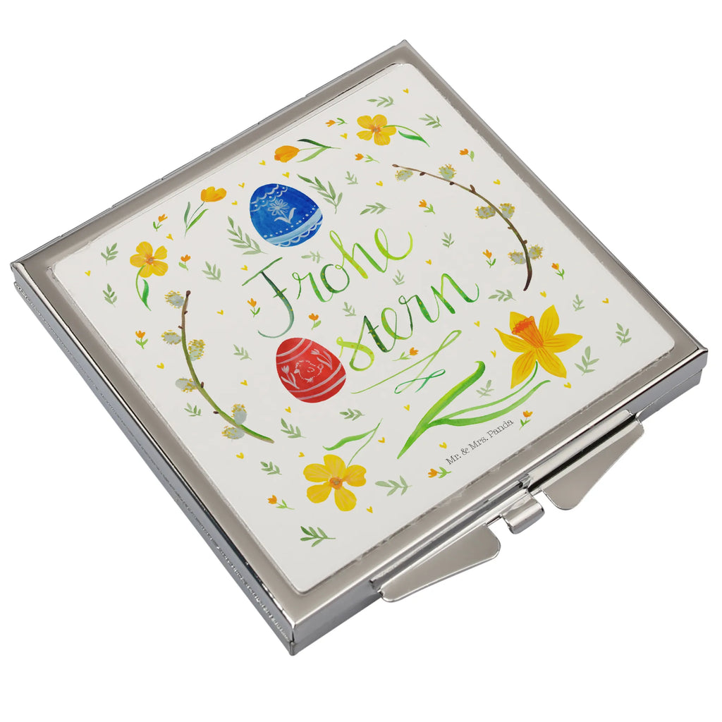 Handbag mirror Easter happy Easter handbag, silver, make-up mirror, mirror, make up, square, Easter, Easter bunny, Happy Easter, Easter Greetings, Easter Egg, Pussy Willow. lettering, Painted Easter Eggs, Easter Flower
