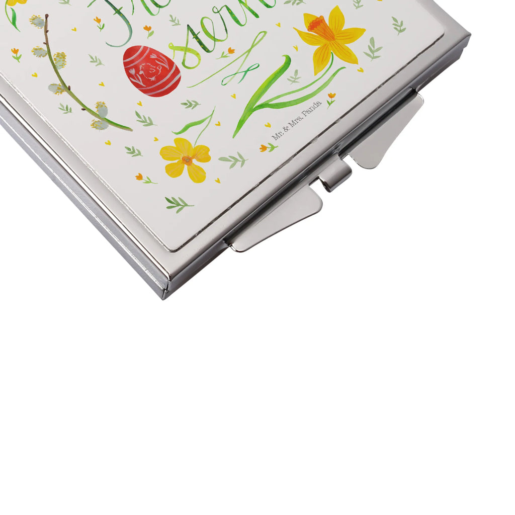 Handbag mirror Easter happy Easter handbag, silver, make-up mirror, mirror, make up, square, Easter, Easter bunny, Happy Easter, Easter Greetings, Easter Egg, Pussy Willow. lettering, Painted Easter Eggs, Easter Flower