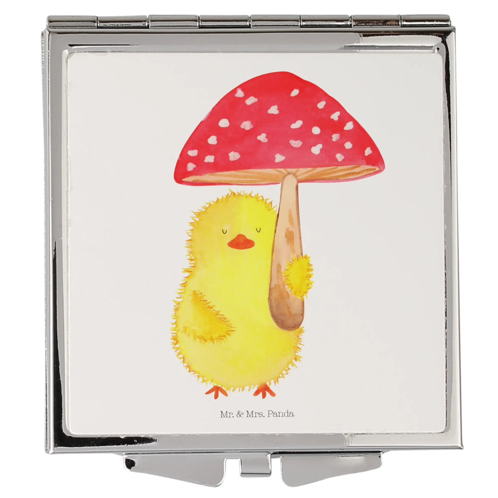 Kwadratowe lusterko do torebki pisklę muchomor czerwony Wielkanoc, zajączek wielkanocny, prezenty wielkanocne, gniazdo wielkanocne, dekoracje wielkanocne, prezenty na Wielkanoc, prezent wielkanocny, prezenty wielkanocne dla dzieci, Wielkanoc dla dzieci