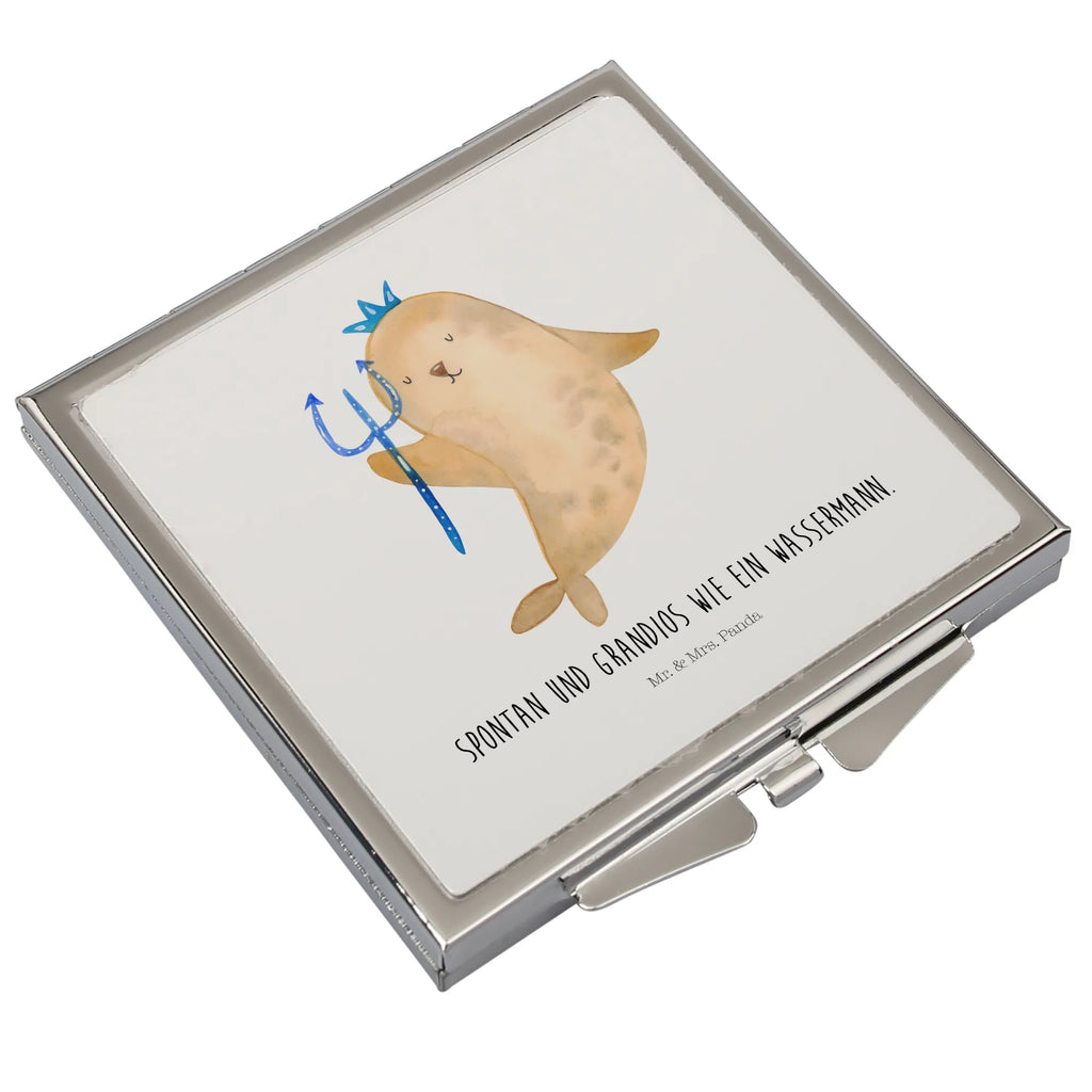 Handbag mirror Star sign Aquarius mirror, handbag, square, make up, make-up mirror, silver, constellations, birthdays, astrology, zodiac, date of birth, month of birth, aquarius zodiac sign, nix, merman, aquarius gift, birthday february, gift january, birthday january, sea gift, gift february