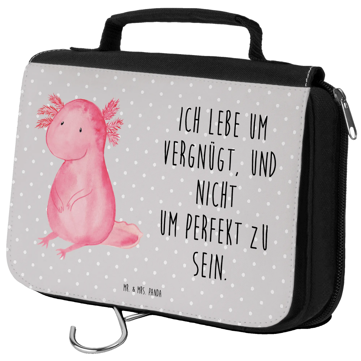 Kulturbeutel Axolotl Niedlich Reisebeutel, Schminkbeutel, Kosmetiktasche, Necessaire, Toilettentasche, hygienebeutel, hygienetasche, Schminktasche, Waschtasche, beautycase, Reise-Kulturtasche, beauty case, Waschbeutel, badtasche, Kulturtasche, kulturtäschchen, Make-Up Tasche, duschbeutel, Kosmetikbeutel, Kulturbeutel, kosmetiktäschchen, Axolotl, Molch, Vergnügt, Weisheit, Freundin, Zufrieden, Lebensweisheit, Fröhlich, Liebe, Axolot, Lebensstil