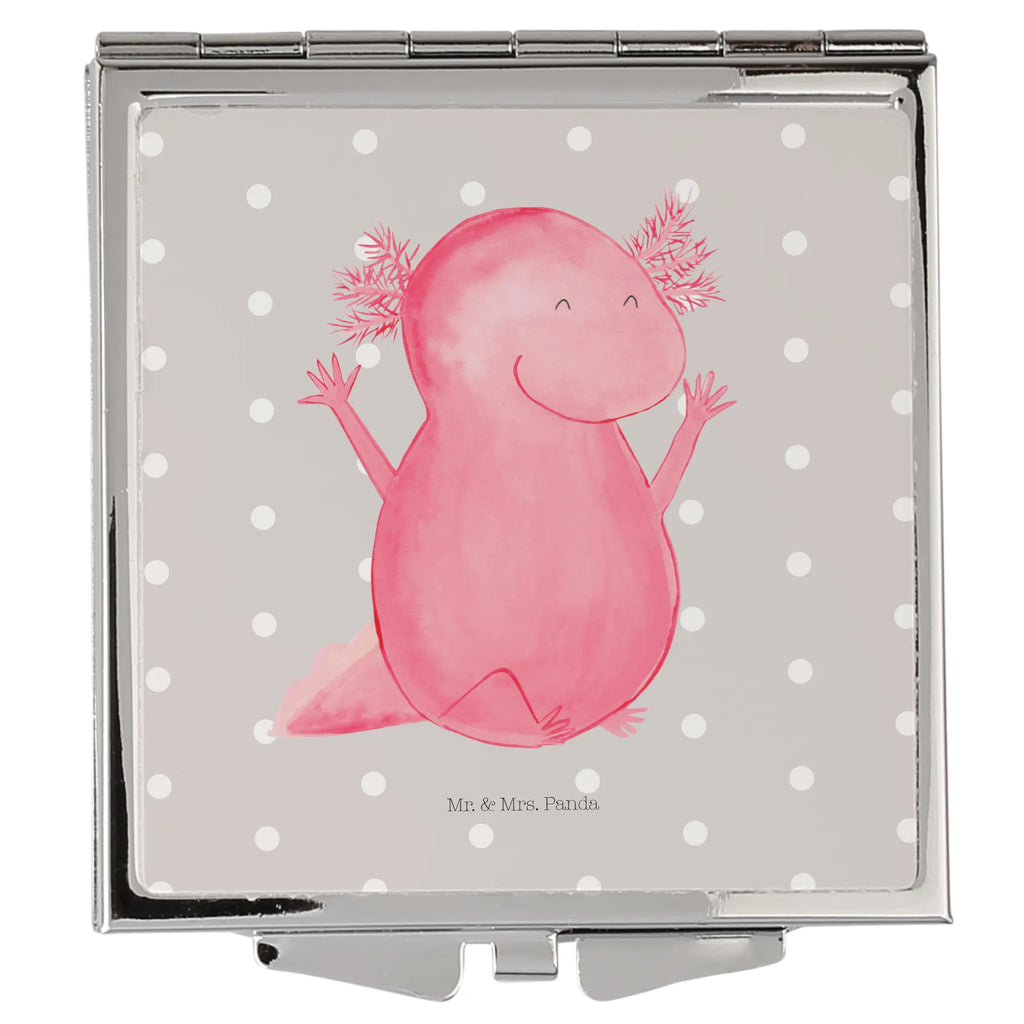 Handbag mirror axolotl Hooray handbag, square, mirror, make-up mirror, silver, make up, Axolotl, Axelotl, marine animals, Mexican walking fish, salamander, tail, axolotl, amphibian, motivation, joy, axolot, satisfaction, cheerful, fun