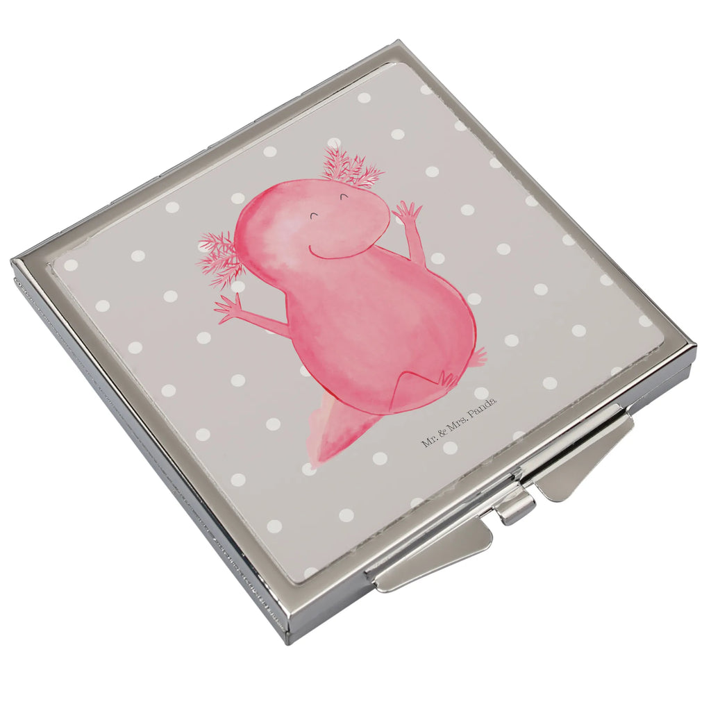 Handbag mirror axolotl Hooray handbag, square, mirror, make-up mirror, silver, make up, Axolotl, Axelotl, marine animals, Mexican walking fish, salamander, tail, axolotl, amphibian, motivation, joy, axolot, satisfaction, cheerful, fun