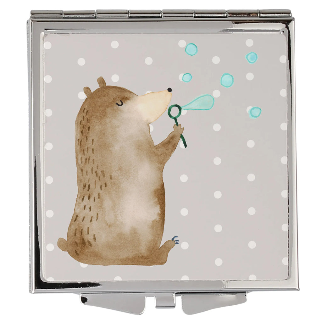 Kwadratowe lusterko do torebki niedźwiedź bańki mydlane Niedźwiedź, Miś, Pluszowy miś