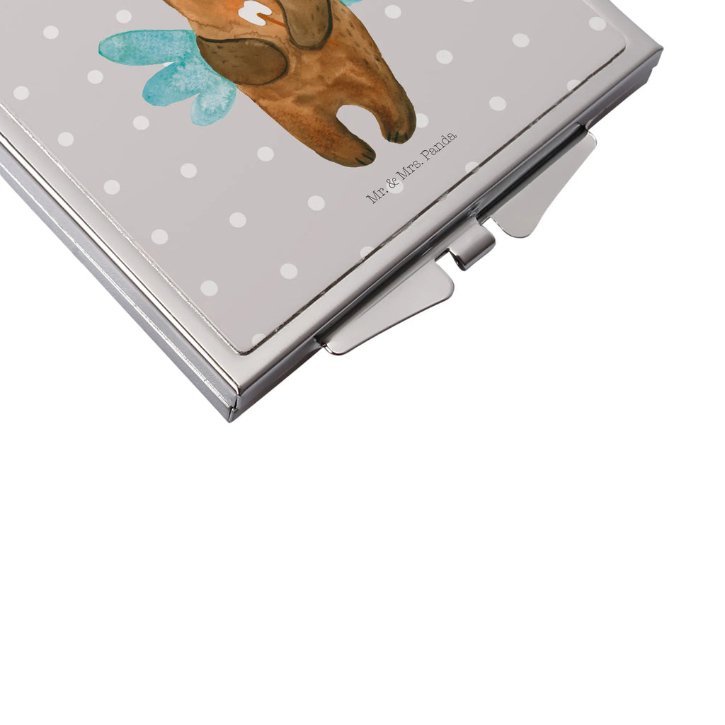 Handbag mirror bear tooth fairy handbag, mirror, make up, silver, make-up mirror, square, bear, teddy, teddy bear, cuddly toy, Tooth fairy, milk tooth, first tooth, fairy