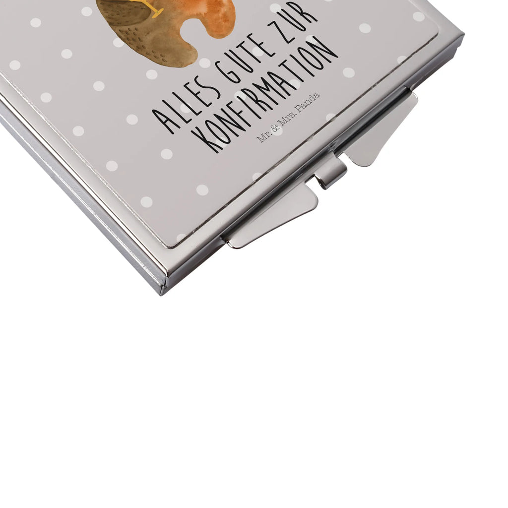 Handbag mirror bear confirmation make up, make-up mirror, handbag, square, silver, mirror, bear, teddy, teddy bear, cuddly toy, service, church, evangelic, confirmation