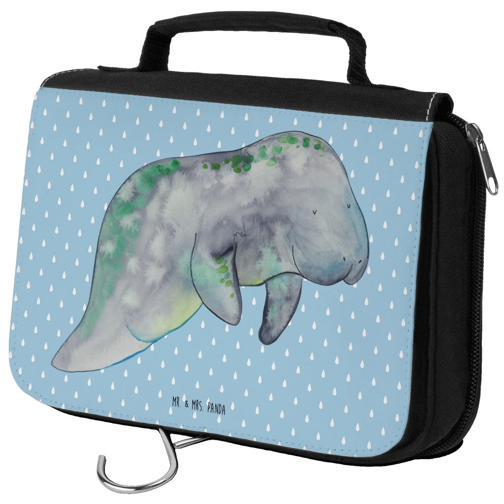 Wash bag manatee Relax Cosmetic bag, Gentlemen, Ladies, Wash bag, To hang up, Toilet bag, Seafood, aquatic animals, ocean, sea, fish, shells, corals, reef, whale, narwhal, sea urchin, lobster, platypus, turtle, manatee, crocodile, orca, shrimp, gifts for seafood lovers, water world, underwater animals, underwater world, vacation, deep sea, seafood fans, gift ideas, seafood decoration, seafood posters, diet mania, sweets, sugar, manatees, food, losing weight, diet