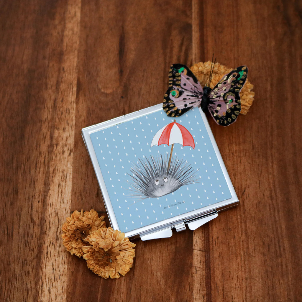 Kwadratowe lusterko do torebki Jeżowiec Zwierzeta morskie, Morze, Wakacje