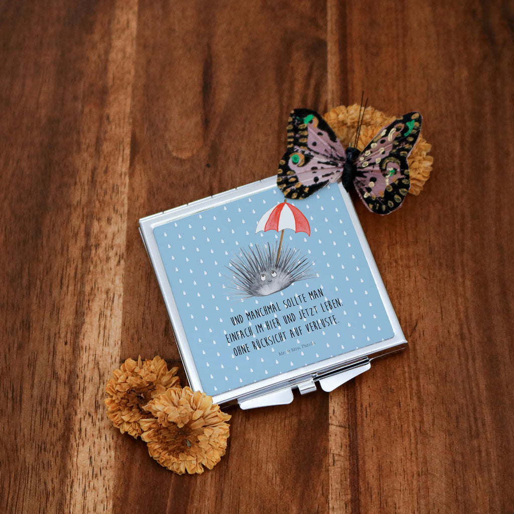 Kwadratowe lusterko do torebki Jeżowiec Zwierzeta morskie, Morze, Wakacje