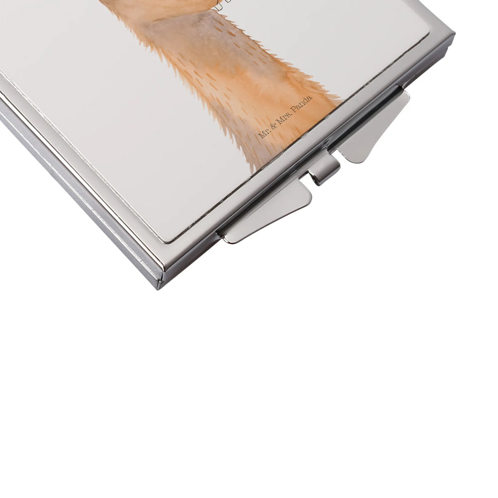 Kwadratowe lusterko do torebki głowa lamy zirytowany Lama, Alpaka