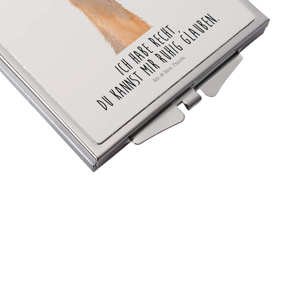 Kwadratowe lusterko do torebki głowa lamy zirytowany Lama, Alpaka