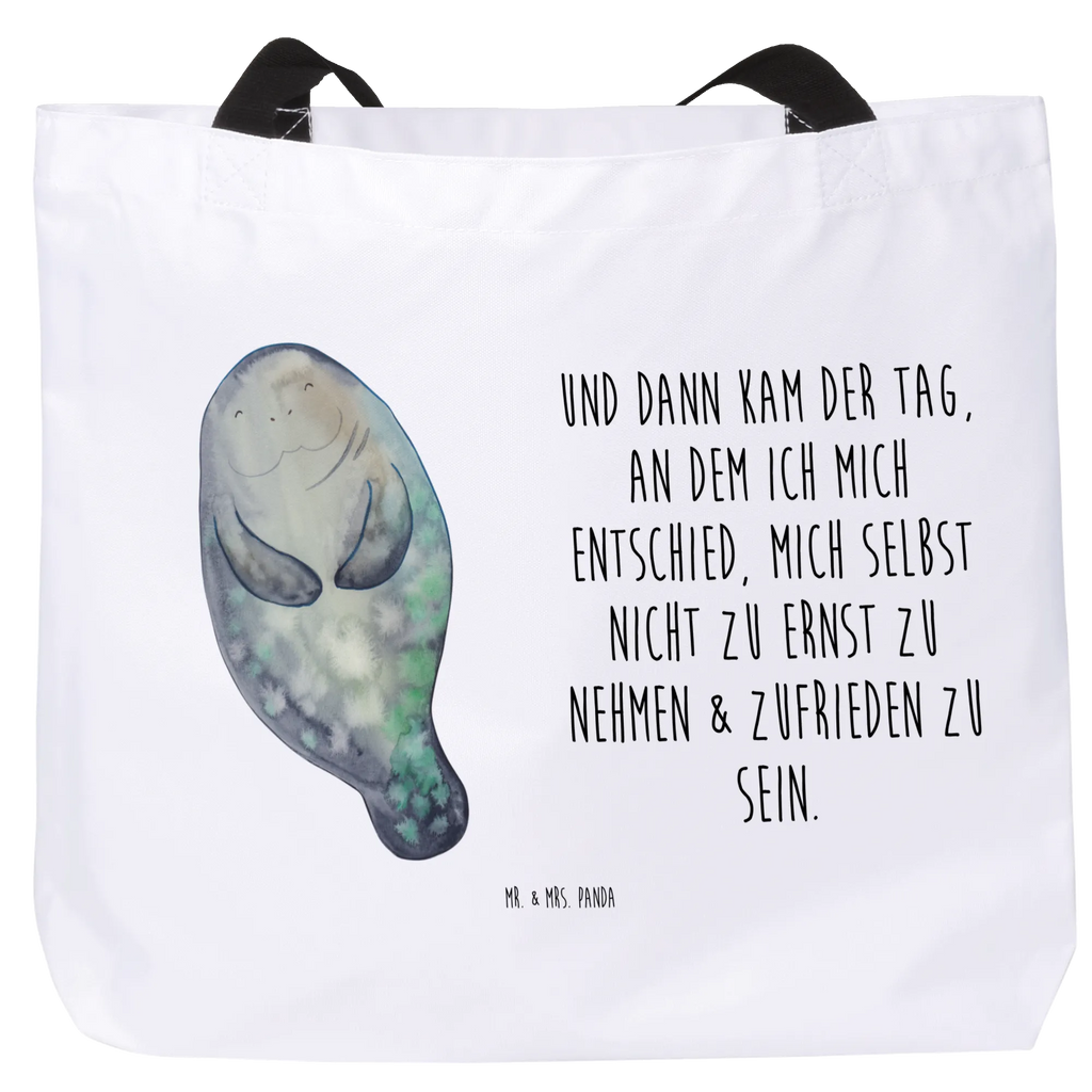 Shopper manatee happy Schultertasche, XXL Tasche, Tüte, Ausflug, Tragebeutel, Freizeittasche, Einkaufsbeutel, XL, Stofftasche, Schultasche, Shopper, Strandtasche, Alltagstasche, Einkaufstasche, Beutel, Schulbeutel, Urlaub, Meer, Meerestiere, Freundin, Neustart, Seekühe, Achtsamkeit, Liebeskummer, Selbstliebe, Zufrieden, Respekt, Seekuh, Neuanfang