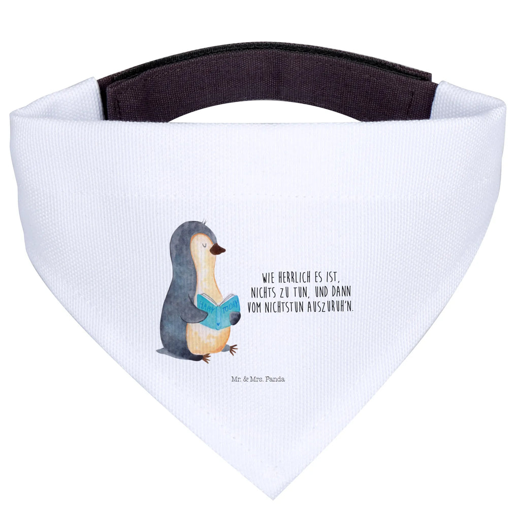 Chusta na szyję dla psa L pingwin książka Mittel, Tuch, Mittelgroße Hunde, Halstuch, Hunde, Hundehalstuch, Pinguin, Buch, Urlaub, Nichtstun, Freizeit, Lesen, Faulenzen, Ferien, Bücherwurm, Pinguine