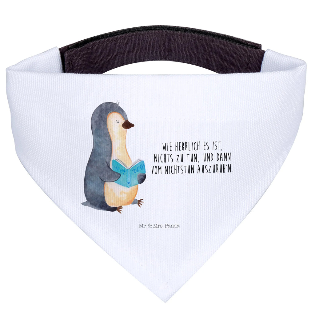 Chusta na szyję dla psa L pingwin książka Mittel, Tuch, Mittelgroße Hunde, Halstuch, Hunde, Hundehalstuch, Pinguin, Buch, Urlaub, Nichtstun, Freizeit, Lesen, Faulenzen, Ferien, Bücherwurm, Pinguine