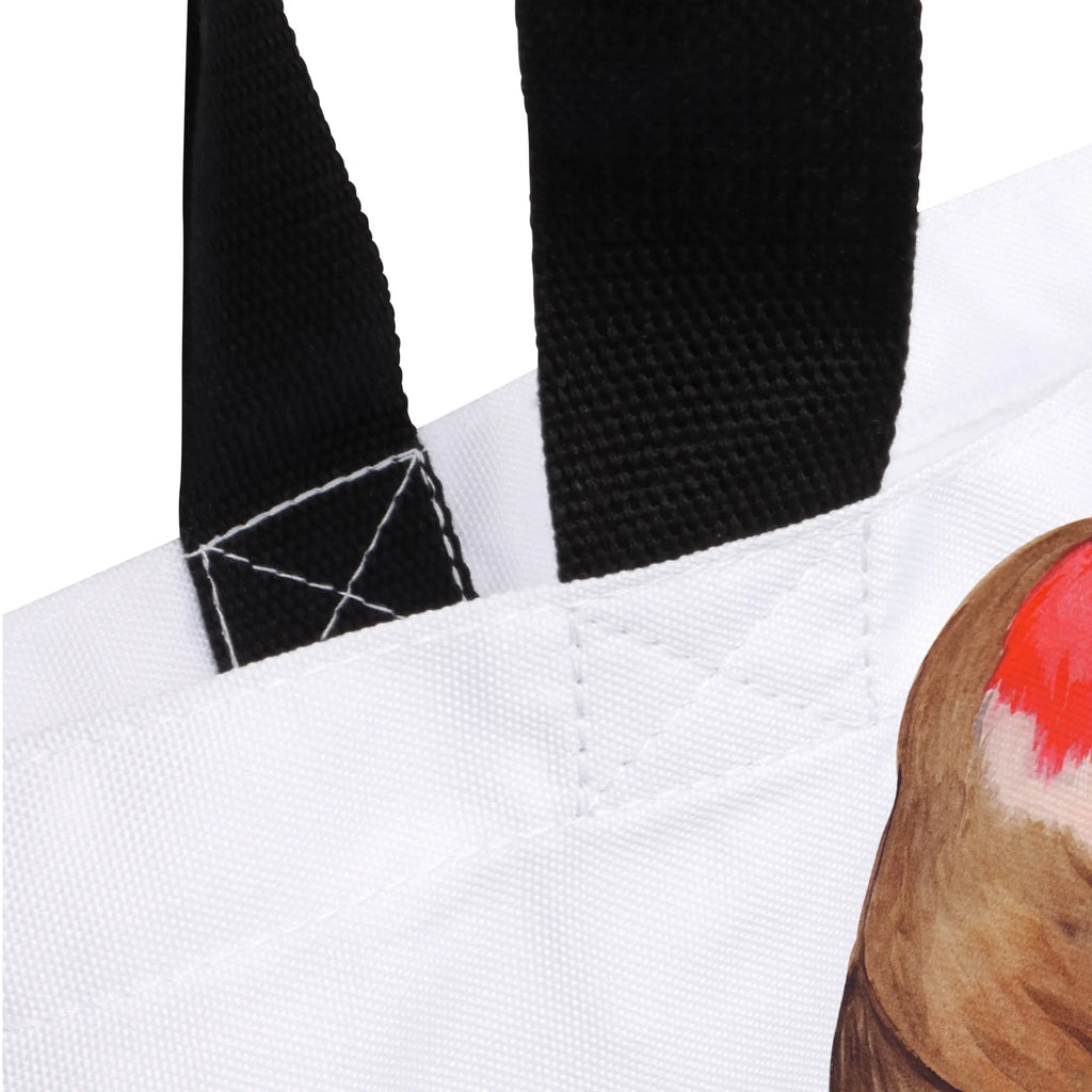 Shopper Rotkehlchen Schlitten Schultasche, Schulbeutel, Einkaufstasche, Alltagstasche, Freizeittasche, Shopper, Strandtasche, Tasche, Einkaufsbeutel, Tragebeutel, Beutel, Winter, Weihnachten, Weihnachtsdeko, Nikolaus, Advent, Heiligabend, Wintermotiv, Vogel, Schlitten