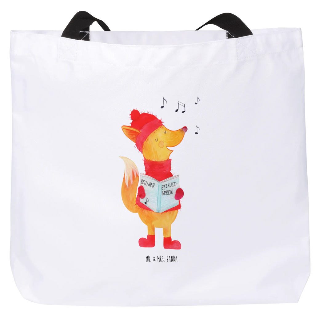 Shopper Fuchs Sänger Einkaufstasche, XXL Tasche, Tragebeutel, Schulbeutel, Tüte, Schultasche, XL, Strandtasche, Schultertasche, Ausflug, Alltagstasche, Freizeittasche, Einkaufsbeutel, Beutel, Shopper, Stofftasche, Wintermotiv, Winter, Heiligabend, Weihnachten, Advent, Nikolaus, Weihnachtsdeko, Fuchs, Geschenk Sänger, Füchse, Weihnachtslieder, Sänger, Singen