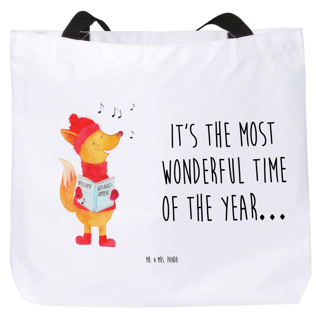 Shopper Fuchs Sänger Einkaufstasche, XXL Tasche, Tragebeutel, Schulbeutel, Tüte, Schultasche, XL, Strandtasche, Schultertasche, Ausflug, Alltagstasche, Freizeittasche, Einkaufsbeutel, Beutel, Shopper, Stofftasche, Wintermotiv, Winter, Heiligabend, Weihnachten, Advent, Nikolaus, Weihnachtsdeko, Fuchs, Geschenk Sänger, Füchse, Weihnachtslieder, Sänger, Singen