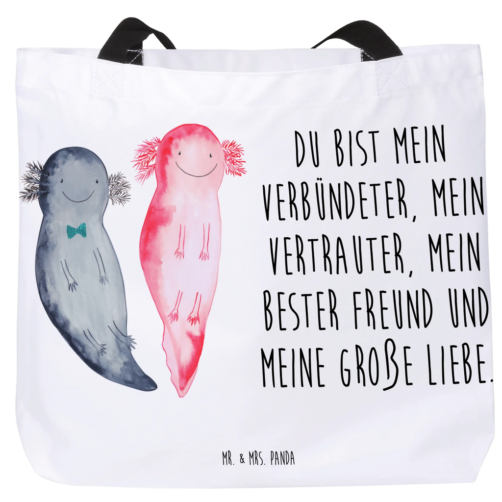 Shopper Axolotl Freundin Stofftasche, Einkaufsbeutel, Freizeittasche, Schulbeutel, Strandtasche, Shopper, XXL Tasche, Tragebeutel, Schultasche, Beutel, XL, Alltagstasche, Einkaufstasche, Schultertasche, Ausflug, Tüte, Molch, Axolotl, Verlobter, Axolot, Lurche, Valentinstag, Lurch, Schwanzlurch, Jahrestag, Liebesbeweis, Ehemann, Große Liebe, Liebe, Freund