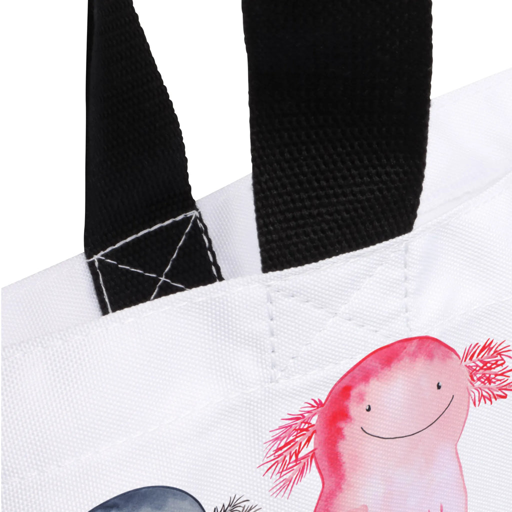 Shopper Axolotl Freundin Stofftasche, Einkaufsbeutel, Freizeittasche, Schulbeutel, Strandtasche, Shopper, XXL Tasche, Tragebeutel, Schultasche, Beutel, XL, Alltagstasche, Einkaufstasche, Schultertasche, Ausflug, Tüte, Molch, Axolotl, Verlobter, Axolot, Lurche, Valentinstag, Lurch, Schwanzlurch, Jahrestag, Liebesbeweis, Ehemann, Große Liebe, Liebe, Freund