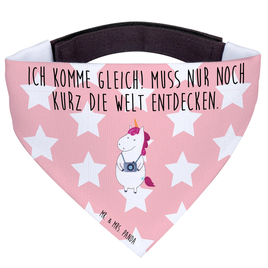 Chusta na szyję dla psa L Jednorożec fotograf Halstuch, Hundehalstuch, Tuch, Kleine Hunde, Hunde, Einhorn, Einhörner, Einhorn Deko, Unicorn, Reise, Weltreise, Weltenbummler, Reisen, Urlaub, Fotografie, Tourist, Kamera, Fotograf, Kurztrip, Städtereise