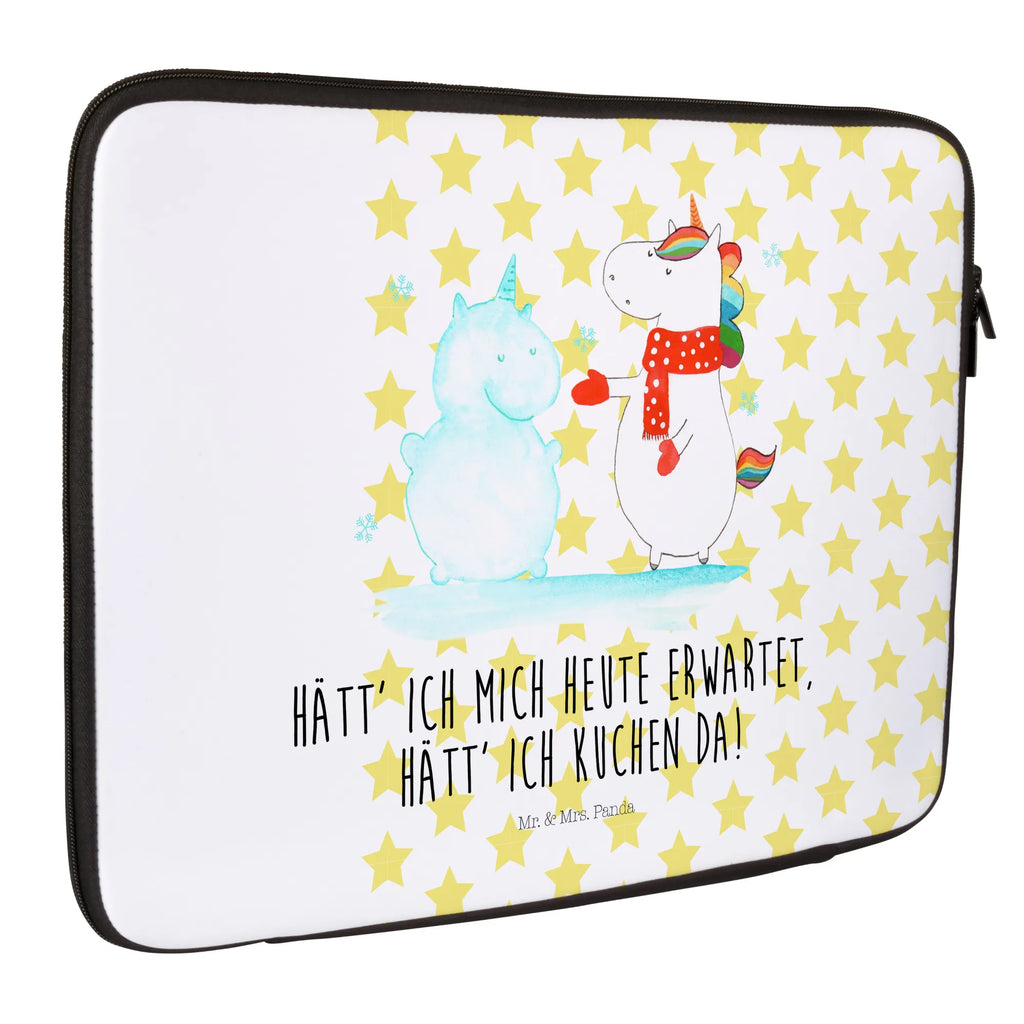 Laptop Bag unicorn snowman Notebook Tasche, Laptop, Computertasche, Tasche, Notebook-Tasche, Notebook-Reisehülle, Notebook Schutz, Einhorn, Einhörner, Einhorn Deko, Pegasus, Unicorn, Schneemann, Winter, Schnee, Kuchen, Weihnachten, kalt, Mütze, Handschuhe, X-Mas
