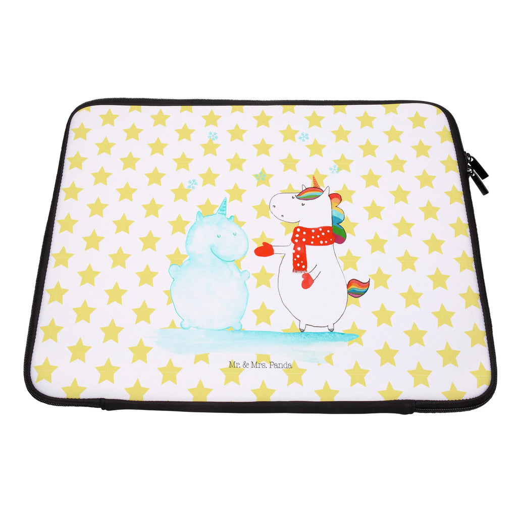 Laptop Bag unicorn snowman Notebook Tasche, Laptop, Computertasche, Tasche, Notebook-Tasche, Notebook-Reisehülle, Notebook Schutz, Einhorn, Einhörner, Einhorn Deko, Pegasus, Unicorn, Schneemann, Winter, Schnee, Kuchen, Weihnachten, kalt, Mütze, Handschuhe, X-Mas